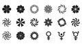 Collection of Black Abstract Symbols and Icons Royalty Free Stock Photo