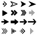 Collection black arrows icon. Arrow icon vector.