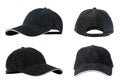 Collection of black baseball caps