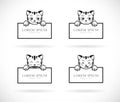 Collection of cartoon cats head with frame space for your text. Pet. Animals. Easy editable layered vector illustration Royalty Free Stock Photo