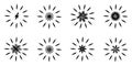 Collection black color element icons of sun stars radial starburst with creative flower vector illustration abstract backgrond Royalty Free Stock Photo