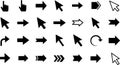 Collection of Black Computer Mouse Cursors and Arrow Icons on White Background pointer Royalty Free Stock Photo
