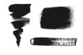 Collection of black gouache design elements isolated on white background Royalty Free Stock Photo