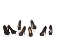 Collection of black high heel shoes Royalty Free Stock Photo