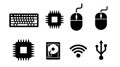 Computer Hardware Icons Set Royalty Free Stock Photo