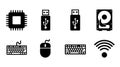 Computer Hardware Icons Set Royalty Free Stock Photo
