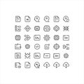 Artificial Intelligence, Coding and Cloud Computing Line Icons Set Royalty Free Stock Photo