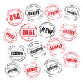 Collection black and red grunge stamps LIMTED, GRATIS, NEW, DEAL