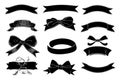 A collection of black ribbons and bows in various styles, perfect for decoration Royalty Free Stock Photo
