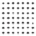 Collection of Black Trees. Vector icons. Royalty Free Stock Photo