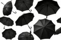 Black Umbrellas in Various Positions Royalty Free Stock Photo