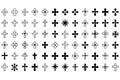 Collection of Black and White Christian Cross Symbols Royalty Free Stock Photo