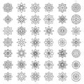 Black and white floral patterns with various petal 1 Royalty Free Stock Photo