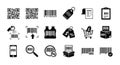 Set of Barcode and QR Code Icons Royalty Free Stock Photo