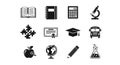 School and Education Icon Set Royalty Free Stock Photo