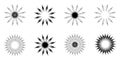 Collection of black and white mandala sun stars flower sunburst plants icons decor vector illustration, abstract background art Royalty Free Stock Photo