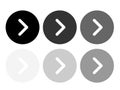 Collection of black and white next icon