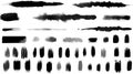 A collection of black and white photoshopped brush strokes. Ideal for graphic design projects Royalty Free Stock Photo
