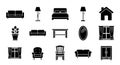 Home Interior Icons Set Royalty Free Stock Photo