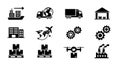 Logistics and Supply Chain Icons Set Royalty Free Stock Photo