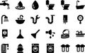 Plumbing and Bathroom Icons Set Royalty Free Stock Photo