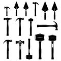 Construction Tools Black and White Vector Set Royalty Free Stock Photo