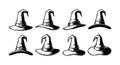 Collection of Black and White Witch Hats Royalty Free Stock Photo