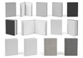 Collection of blank book covers in various orientations and colors Royalty Free Stock Photo