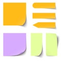 Collection of blank colored sticky notes Royalty Free Stock Photo