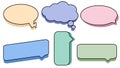 collection of blank colorful speech bubble, conversation box, chatbox, message box, cloud bubble Royalty Free Stock Photo