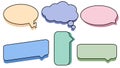 collection of blank colorful speech bubble, conversation box, chatbox, message box, cloud bubble