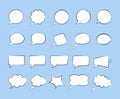 Collection of blank comic speech bubble. Dialogs are round, rectangular, oval, in the form of a cloud. Vector flat illustration on Royalty Free Stock Photo
