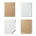 Collection of blank paper sheets isolated on white background Royalty Free Stock Photo