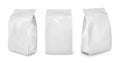 Collection of blank snack paper bag package isolated on white with clipping path Royalty Free Stock Photo