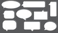 collection of a blank speech bubble, conversation box, chatbox, and dialog box illustration on white background perfect for your