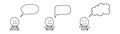 Collection of blank speech bubbles with unhappy stickman. Vector