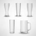 Collection blank white clear beer glass template