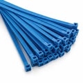 Collection of blue cable ties arranged neatly Royalty Free Stock Photo