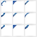 Collection of blue corner ribbons free,sold out,ho Royalty Free Stock Photo