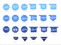 Collection of blue labels sale or discount sticker vector illustration