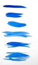Collection blue paint artistic dry brush stroke. Watercolor acrylic hand painted backdrop for print, web design and banners