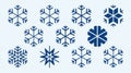 Snowflake Pattern With Different Designs on a Light Blue Background Royalty Free Stock Photo
