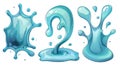 A collection of blue water splash vector logos for various design needs Royalty Free Stock Photo
