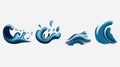 A collection of blue water splash vector logos for various design needs Royalty Free Stock Photo
