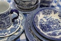 Collection of Blue and White China Dishes