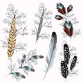 Collection of boho feathers