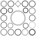 Collection of Round Decorative Ornamental Border Frames. Ideal for vintage label designs. Royalty Free Stock Photo