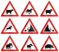 Collection of Botswana Road Signs Royalty Free Stock Photo