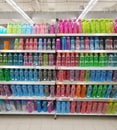 collection of bottles of various colors like a rainbow