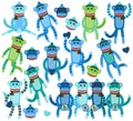 Collection of Boy Sock Monkey Vectors
